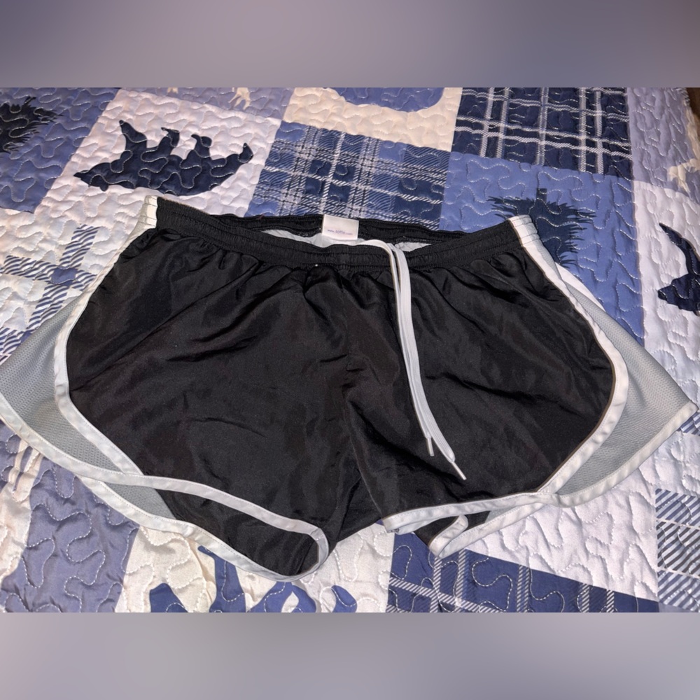 Soffe Women's Black and Gray Accent Shorts